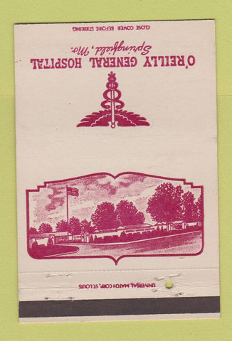 Matchbook Cover - O'Reilly General Hospital Springfield MO postcard 40 Strike