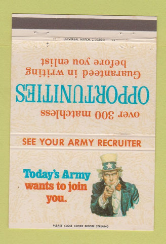Matchbook Cover - US Army Recruiting Uncle Sam 40 Strike
