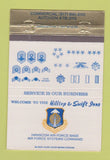 Matchbook Cover - Hilltop & Swift Inns Hanscom Air Force Base 40 Strike