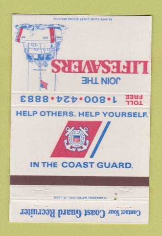 Matchbook Cover - US Coast Guard Recruiting 40 Strike
