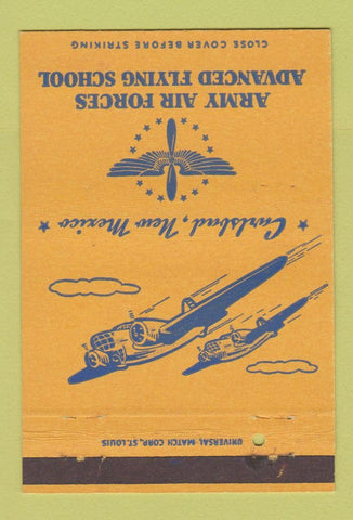 Matchbook Cover - Army Air Forces Advance Flying School Carlsbad NM 40 Strike