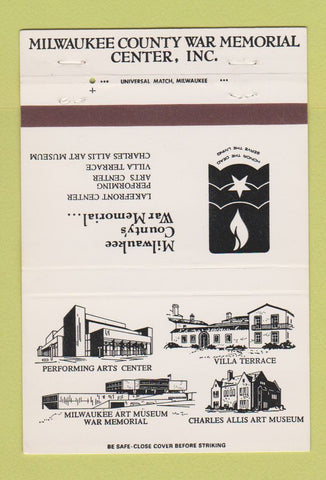Matchbook Cover - Milwaukee County War Memorial Center WI 40 Strike