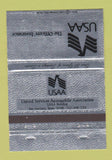 Matchbook Cover - USAA Auto Association Military San Antonio TX 40 Strike