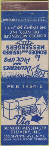 Matchbook Cover - Via Message Delivery New York City