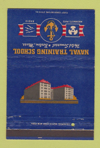 Matchbook Cover - Naval Training School Boston MA Hotel Somerset 40 Strike