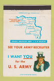Matchbook Cover - US Army Recruiting Uncle Sam New Orleans LA 40 Strike