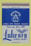 Matchbook Cover - Luke Air Force Base Glendale AZ BX 40 Strike