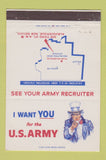 Matchbook Cover - US Army Recruiting Uncle Sam Albuquerque NM 40 Strike