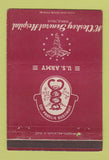 Matchbook Cover - McCloskey General Hospital Army Temple TX postcard 40 Strike