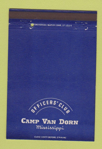 Matchbook Cover - Officers' Club Camp Van Dorn MS postcard 40 Strike
