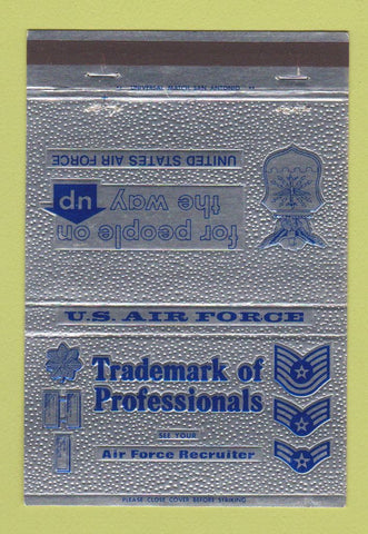 Matchbook Cover - US Air Force Recruiting Houston TX Waco Galveston 40 Strike