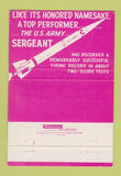 Matchbook Cover Sperry Utah Salt Lake City UT US Army Sergeant Missile 40 Strike