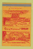 Matchbook Cover - Fort Bliss TX AA Guided Missile Center WORN BACK 40 Strike