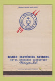 Matchbook Cover - Radio Materiel School Washington DC Navy WORN BACK 40 Strike