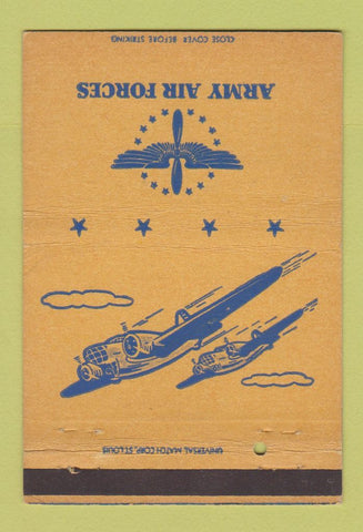 Matchbook Cover - Army Air Forces postcard military 40 Strike