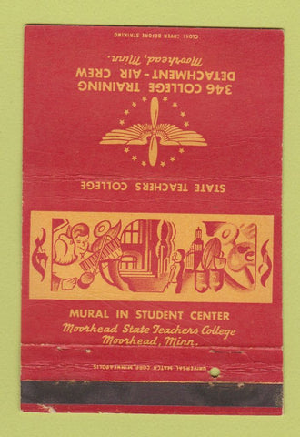 Matchbook Cover - 346 College Training Air Crew Moorhead MN WEAR 40 Strike