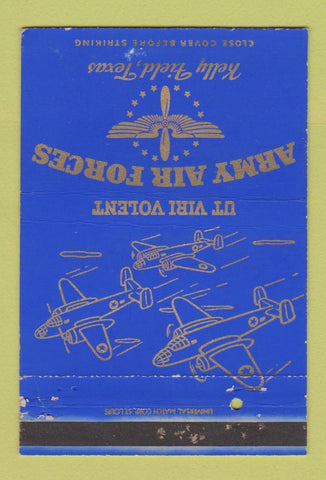 Matchbook Cover - Army Air Forces Kelly Field TX postcard WEAR 40 Strike