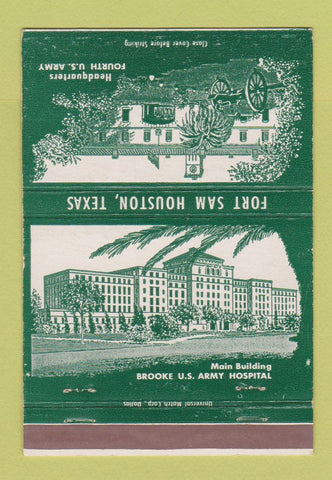 Matchbook Cover - Fort Sam Houston TX 40 Strike