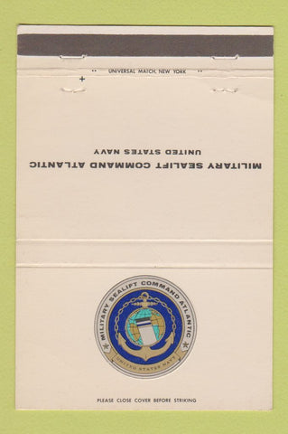 Matchbook Cover - Military Sealift Command Atlantic US Navy 40 Strike
