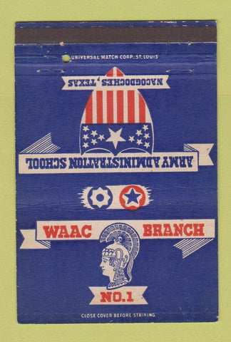Matchbook Cover - WAAC Branch #1 Army School Nacogdoches TX postcard 40 Strike