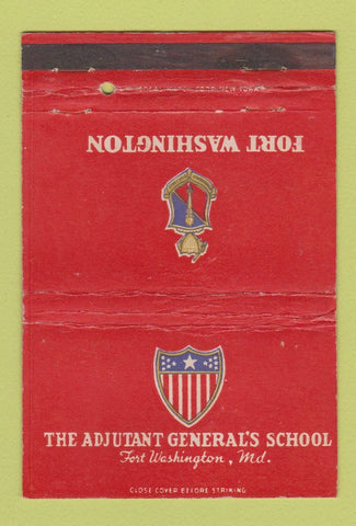 Matchbook Cover - Fort Washington Adjutant General's School MD WEAR 40 Strike