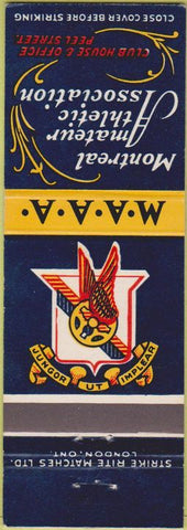 Matchbook Cover - Montreal Amateur Athletic Assoc QC