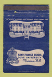 Matchbook Cover - Army Finance School Duke University Durham NC WEAR 40 Strike