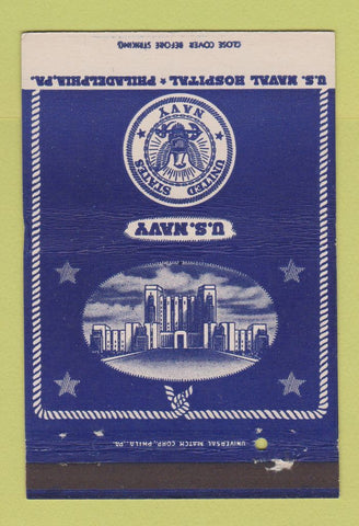 Matchbook Cover - US Navy Hospital Philadelphia PA 40 Strike