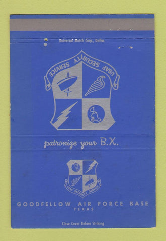 Matchbook Cover - Goodfellow Air Force Base TX BX 40 Strike