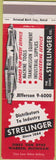 Matchbook Cover - Strelinger Warren OH machine tools