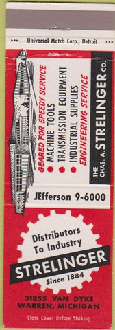 Matchbook Cover - Strelinger Warren OH machine tools