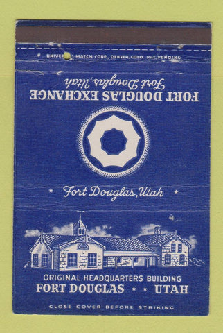 Matchbook Cover - Fort Douglas Exchange UT postcard 40 Strike