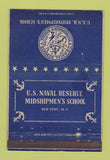 Matchbook Cover - US Naval Reserve Midshipmen's School New York City 40 Strike