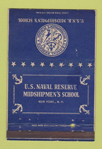 Matchbook Cover - US Naval Reserve Midshipmen's School New York City 40 Strike
