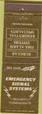 Matchbook Cover - Emergency Signal Systems Boston MA alarms