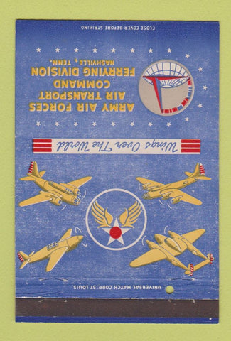 Matchbook Cover - Army Air Forces Transport Nashville TN WEAR 40 Strike