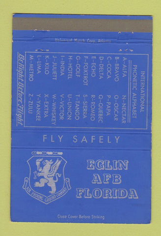 Matchbook Cover - Eglin Air Force Base FL Safety  40 Strike
