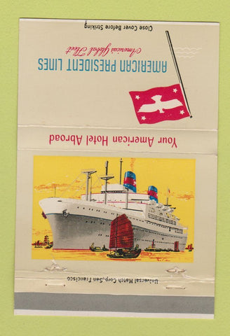 Matchbook Cover - American President Cruise Lines 40 Strike