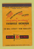 Matchbook Cover - Red Line Cruise Freight Shipping New York City 40 Strike