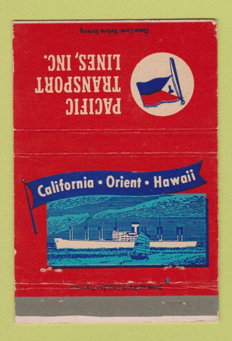 Matchbook Cover - Pacific Transport Lines Shipping 40 Strike