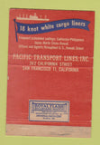 Matchbook Cover - Pacific Transport Lines Shipping 40 Strike