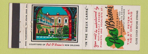 Matchbook Cover - Pat O'Brien's New Orleans LA