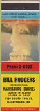 Matchbook Cover - Harrisburg Daries PA Bill Rodgers