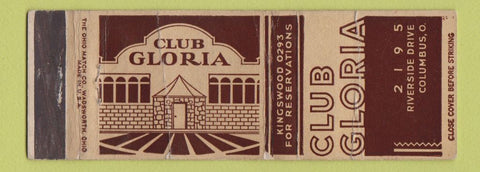 Matchbook Cover - Club Gloria Columbus OH WORN