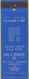 Matchbook Cover - Geo Hundley Co Dallas TX