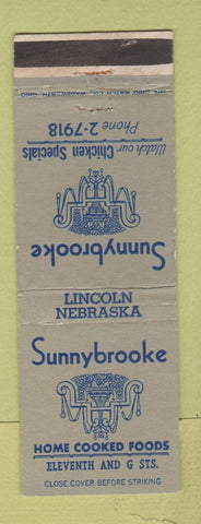 Matchbook Cover - Sunnybrooke Restaurant Lincoln NE