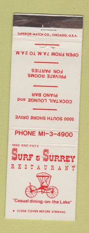 Matchbook Cover - Surf & Surrey Restaurant