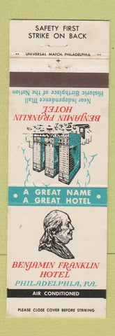 Matchbook Cover - Benjamin Franklin Hotel Philadelphia PA