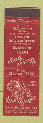 Matchbook Cover - Victor Hugo Hotel Buffalo NY WEAR