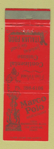 Matchbook Cover - Marco Polo Restaurant Italian Los Angeles CA